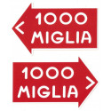 1000 MIGLIA  Sticker vinyle laminé 75mm x 45mm ( paire )