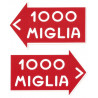 1000 MIGLIA  Sticker vinyle laminé 75mm x 45mm ( paire )