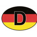 " D " GERMANY Motocycle Sticker  75mm x 50mm