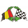 BELGIQUE Crossed Race  Sticker