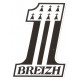 Number one BREIZH Sticker UV 75mm x 55mm