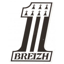 Number one BREIZH Sticker UV 75mm x 55mm