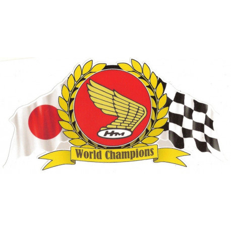 HONDA bike  Sticker  World Champion UV 150mm x 75mm