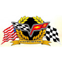 CHEVROLET CORVETTE  Flags Sticker vinyle laminé