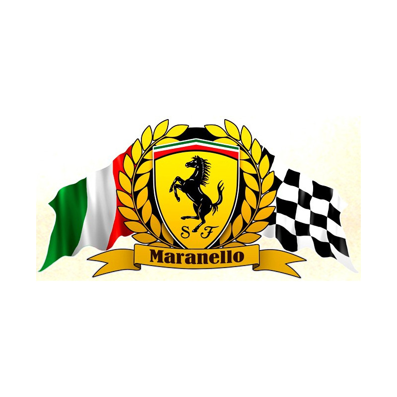 Scuderia FERRARI Maranello lamined sticker -  cafe-racer-bretagne.clicboutic.com