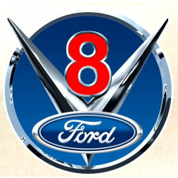  FORD V8 Sticker UV 75mm x 75mm   