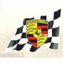 PORSCHE  Flag Sticker droit vinyle laminé