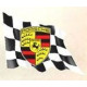 PORSCHE  Flag Sticker gauche vinyle laminé