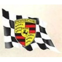 PORSCHE  left Flag Laminated decal