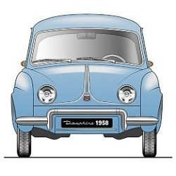        RENAULT Dauphine1958 Sticker UV 75mm                  