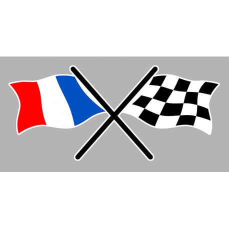  FRANCE Chequered  Sticker UV 75mm 