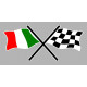  ITALIAN Chequered  Sticker UV 75mm 