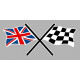  UK Chequered  Sticker UV 75mm 