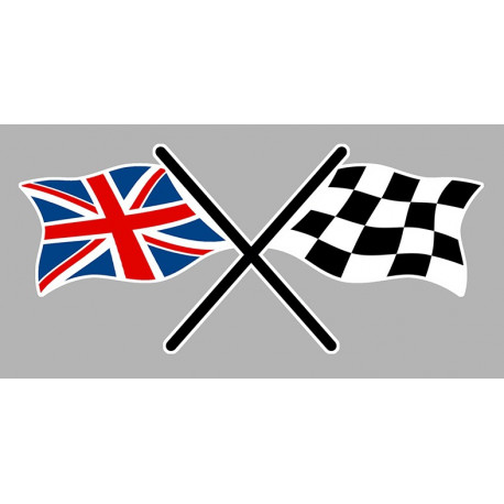  UK Chequered  Sticker UV 75mm 