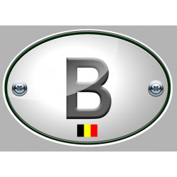  Belgium Car plate Sticker 3D UV 75mm x 50mm