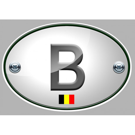   BELGIQUE Plaque auto Sticker 3D UV 120mm 