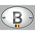 BELGIQUE Plaque auto Sticker 110mm X 75mm