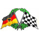   ALLEMAGNE Race  Sticker UV 120mm x 70mm