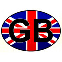 " GB "  Car plate Laminated decal 75mm x 50mm