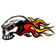 SKULL FLAMMES DROIT  Sticker UV 75mm 