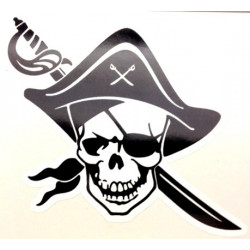 SKULL PIRATE  Sticker UV 75mm 