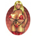 Pin Up  LOVE left laminated decal