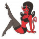 Pin Up devil Sticker UV 75mm x 75mm