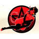 Pin Up devil Sticker UV 75mm x 75mm