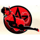 Pin Up devil Sticker UV 75mm x 75mm