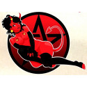 Pin Up devil left Sticker