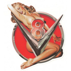 Pin Up V8 Marilyn droite Sticker vinyle laminé