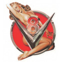 Pin Up V8 Marilyn droite Sticker vinyle laminé