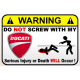 WARNING ! BUELL  Sticker UV 75mm 