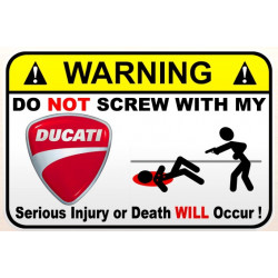 WARNING ! BUELL  Sticker UV 75mm 