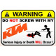 WARNING ! HONDA   Sticker UV  75mm 