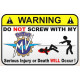 WARNING ! MOTO GUZZI  Sticker UV  75mm 