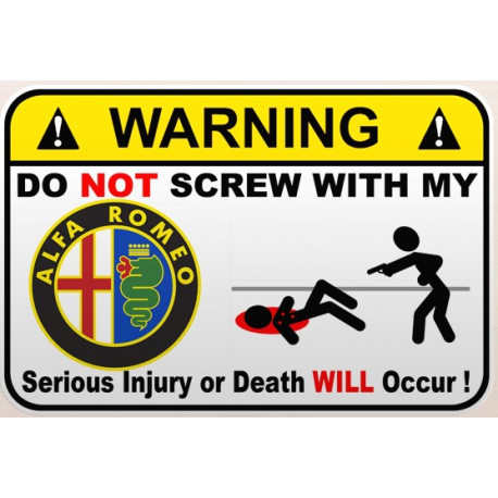 WARNING ! YAMAHA V MAX  Sticker UV  75mm 