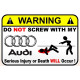 WARNING ! ALFA ROMEO  Sticker UV  75mm 