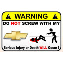 WARNING ! CHEVROLET  Sticker  