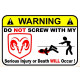 WARNING ! CHEVROLET  Sticker UV  75mm 