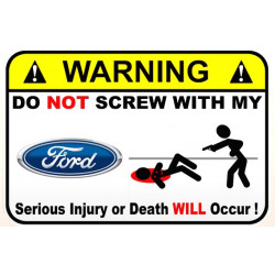 WARNING ! FORD  Sticker