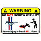 WARNING ! FORD  Sticker UV  75mm 