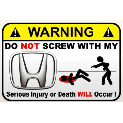 WARNING ! FORD  MUSTANG Sticker UV  75mm 