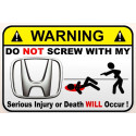 WARNING ! HONDA  Sticker