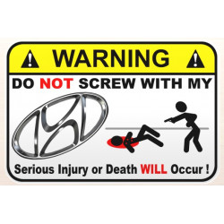 WARNING ! HONDA  Sticker UV  75mm 