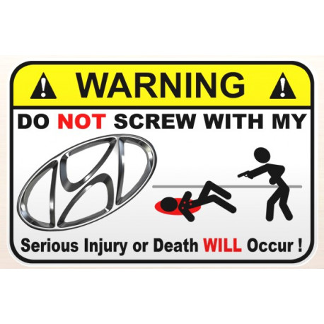 WARNING ! HONDA  Sticker UV  75mm 