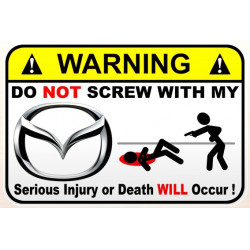 WARNING ! MAZDA Sticker