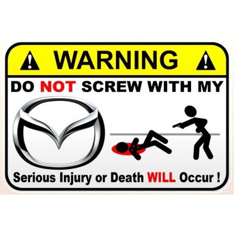 WARNING ! LANCIA  Sticker UV  75mm 