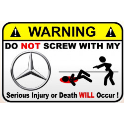 WARNING ! MAZDA  Sticker UV  75mm 