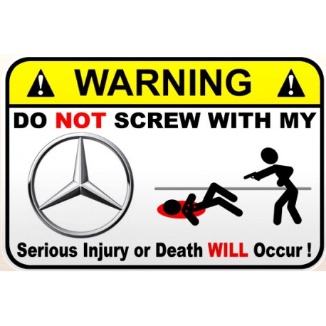 WARNING ! MAZDA Sticker UV  75mm 